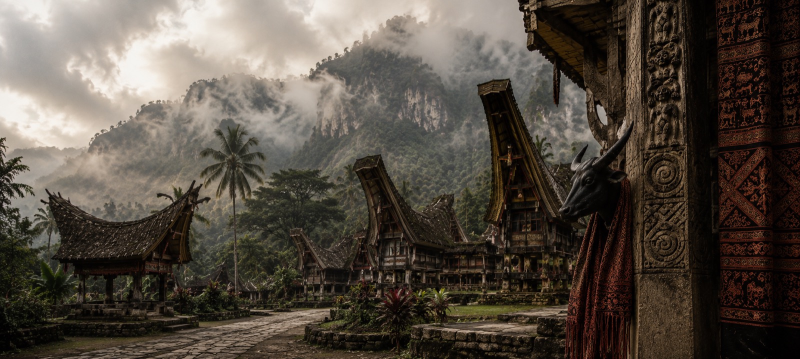 Tongkonan houses in the Tana Toraja highlands